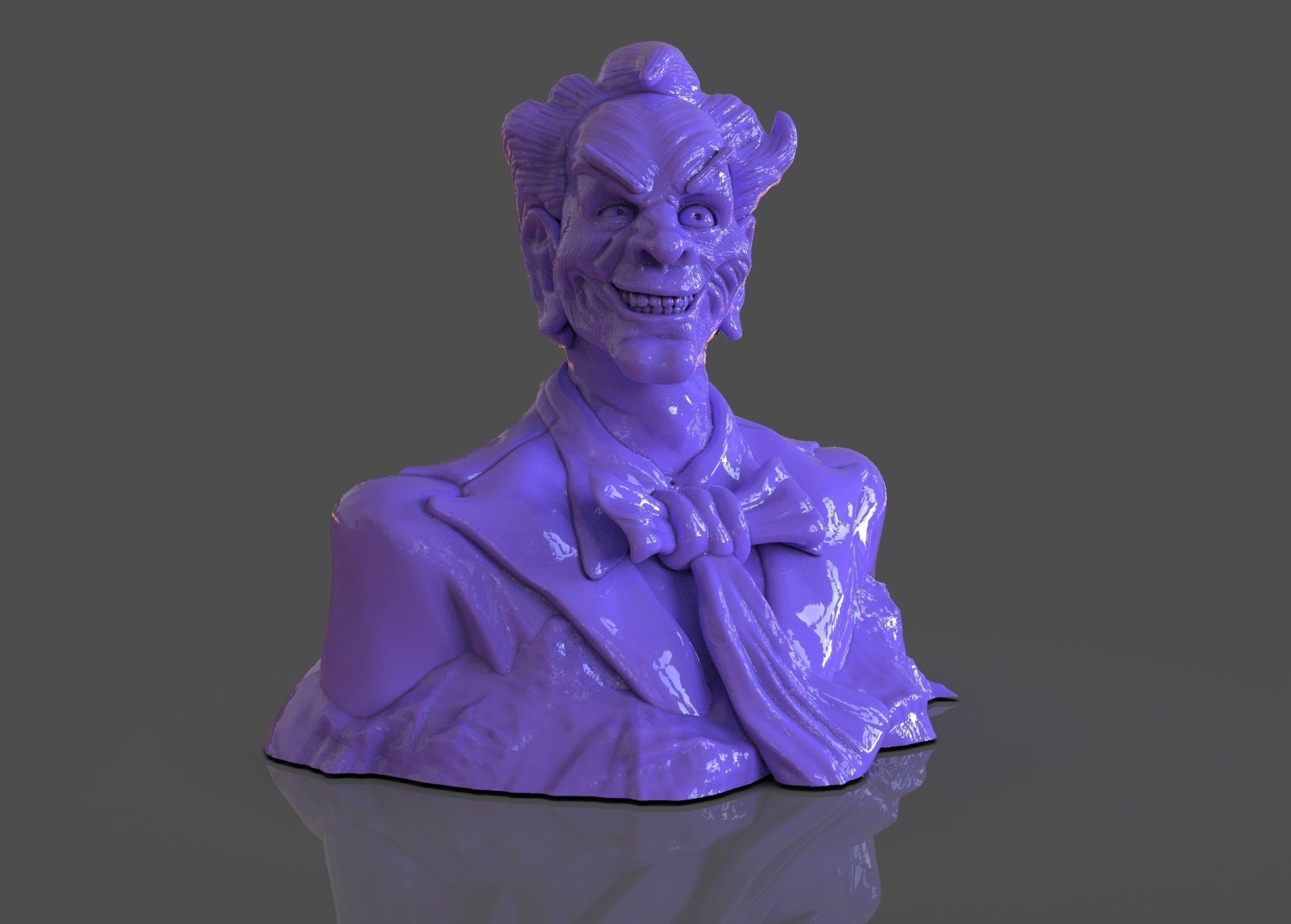 Stylized Joker Bust 3D print model_16