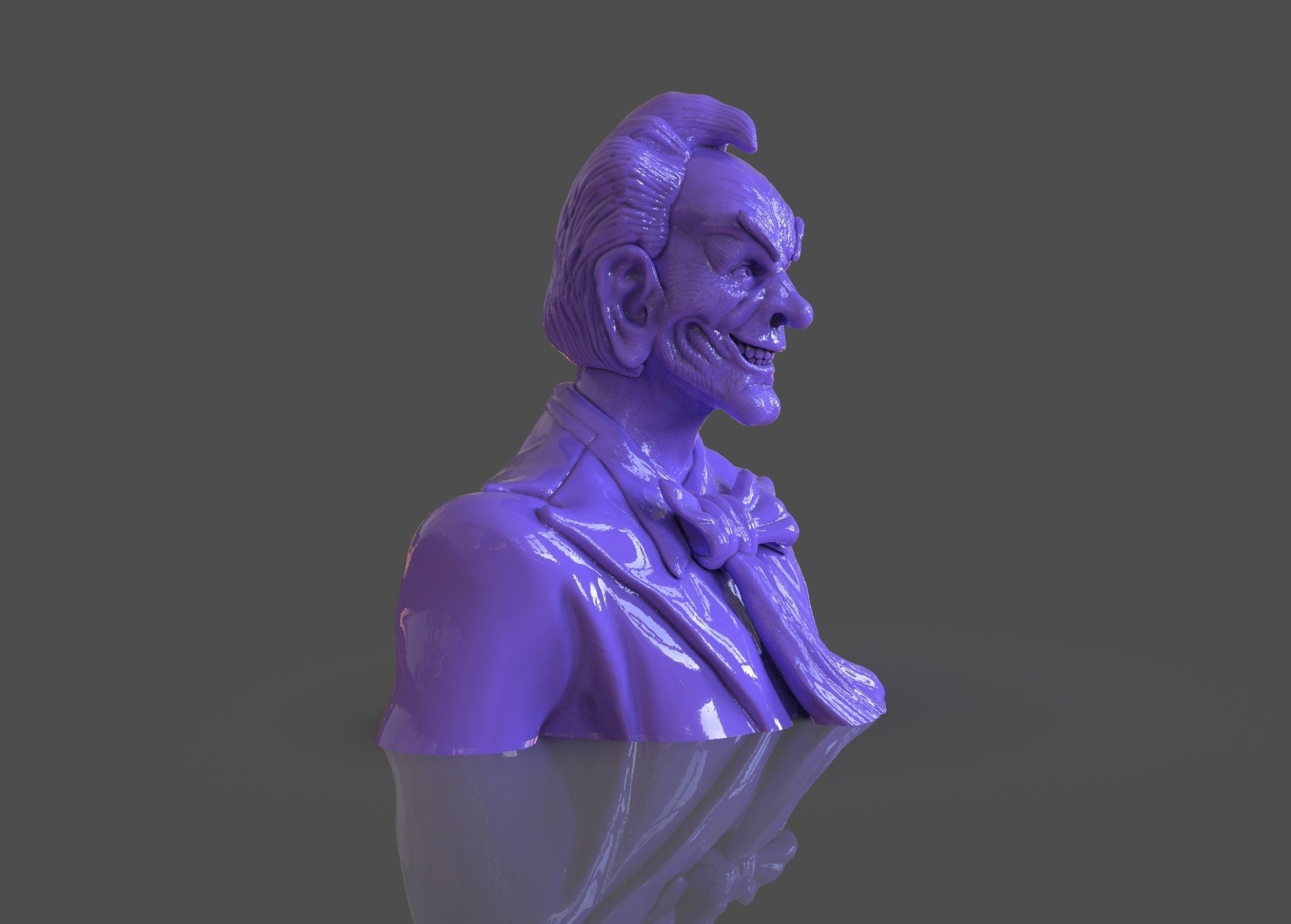 Stylized Joker Bust 3D print model_26