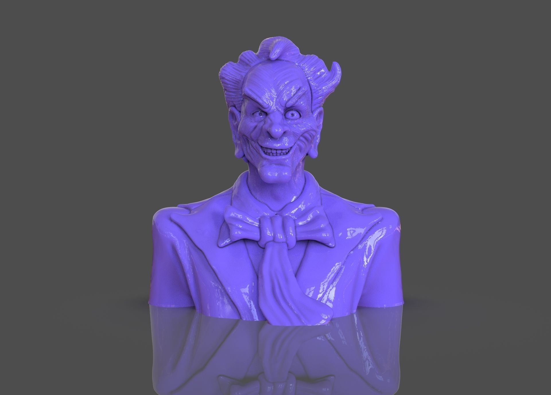 Stylized Joker Bust 3D print model_19