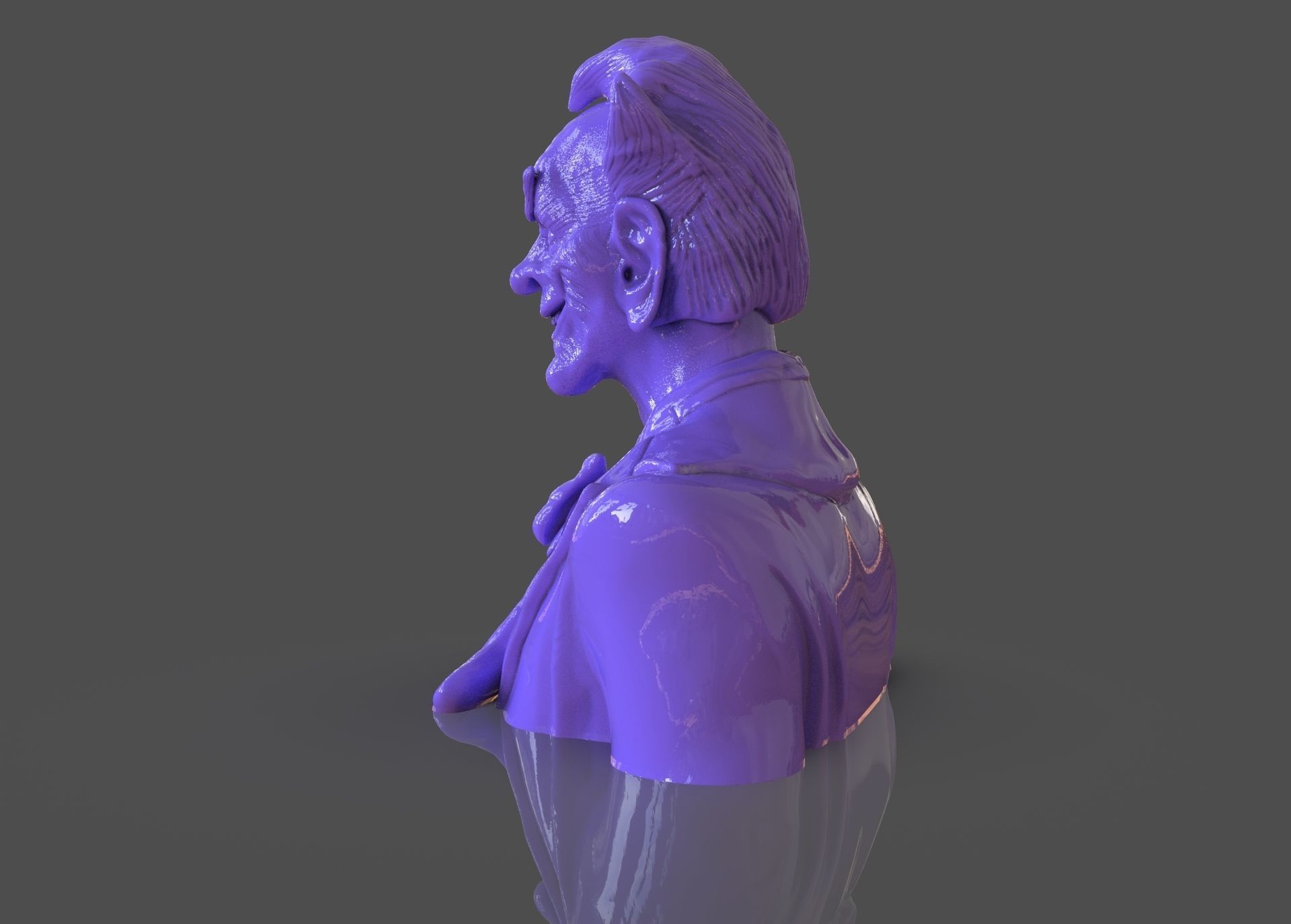 Stylized Joker Bust 3D print model_22