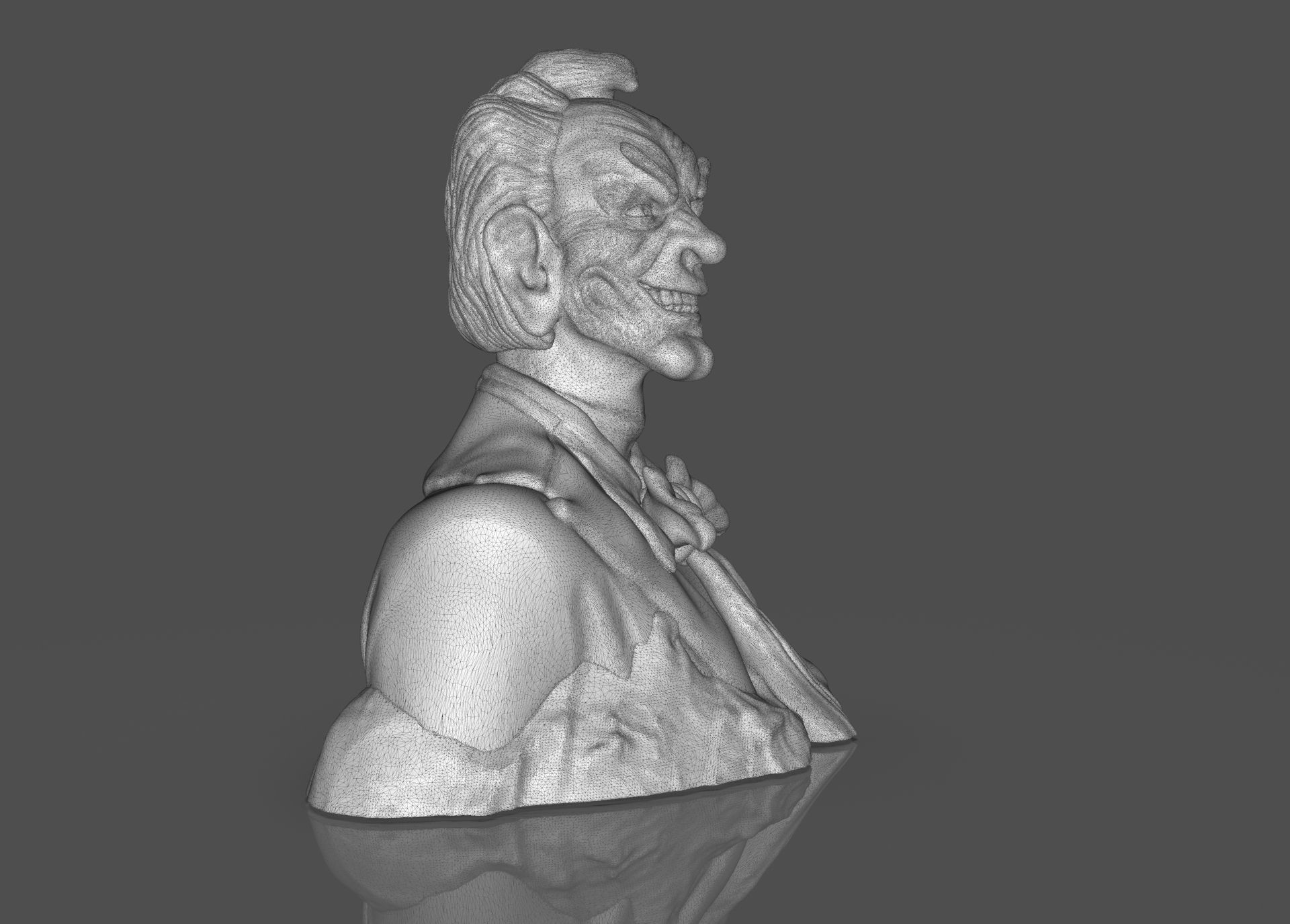 Stylized Joker Bust 3D print model_35