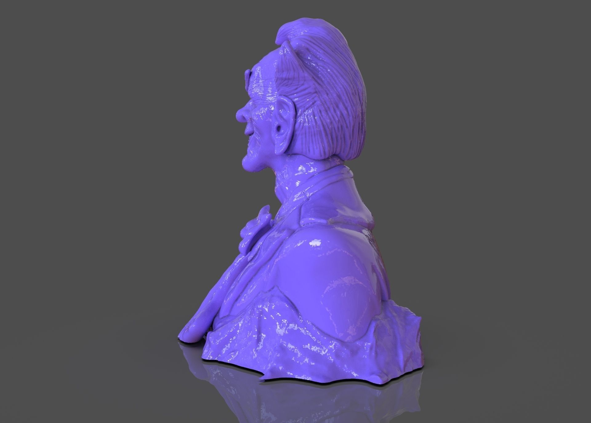 Stylized Joker Bust 3D print model_2