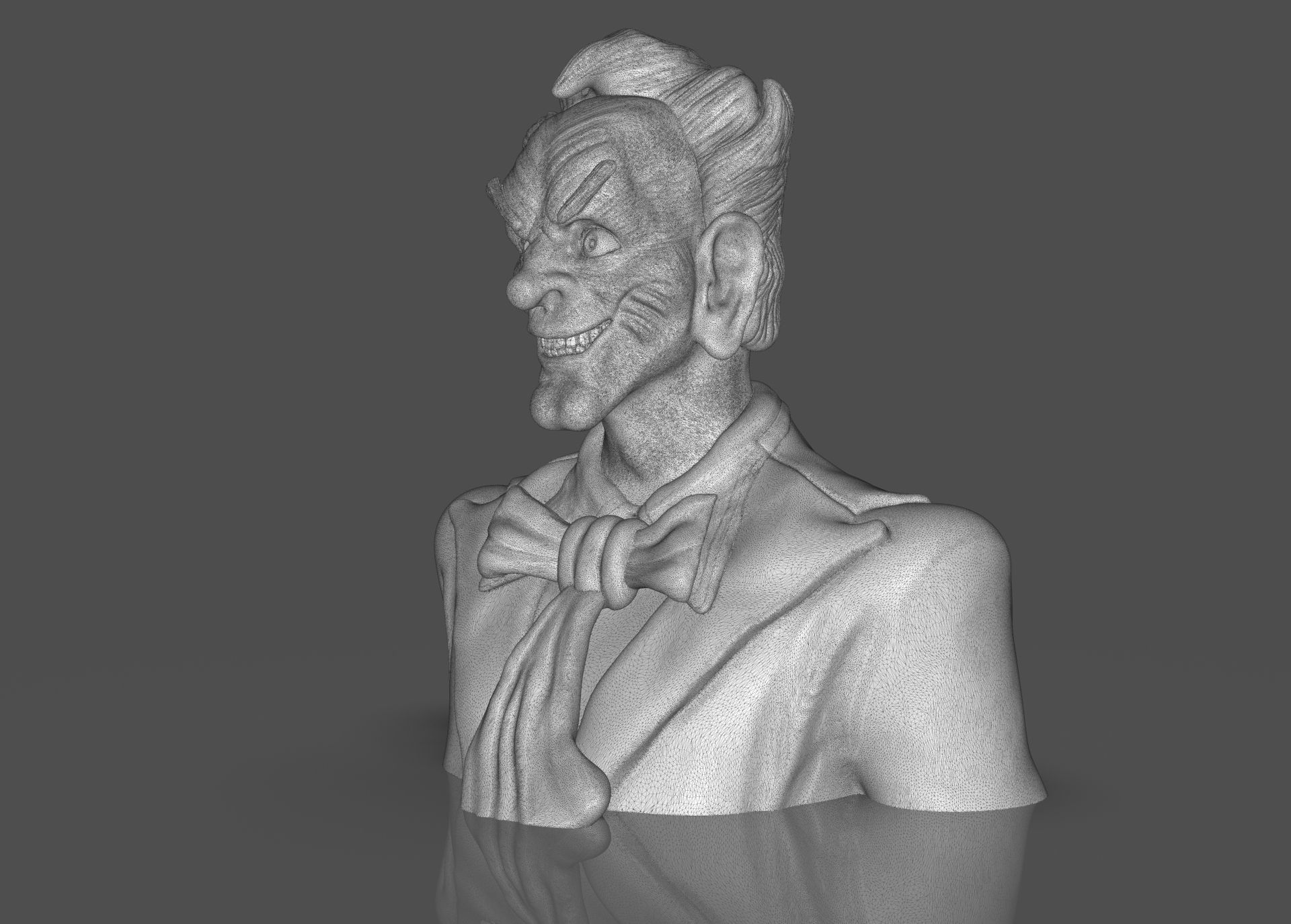 Stylized Joker Bust 3D print model_39