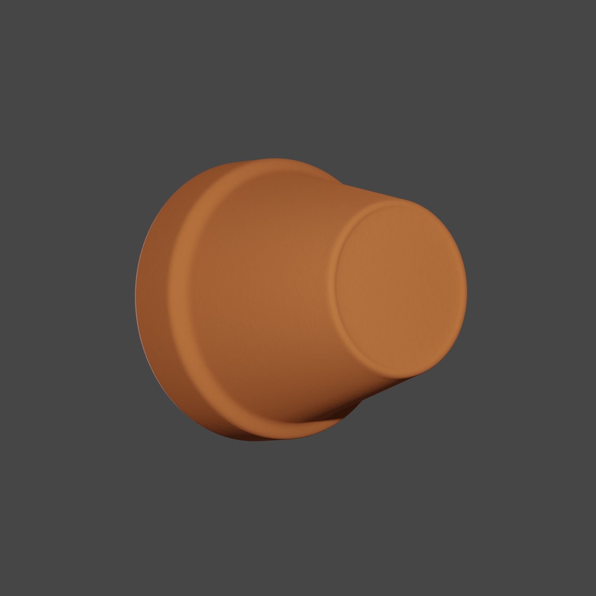 Brown flower pot made out of terracotta Free 3D model_2