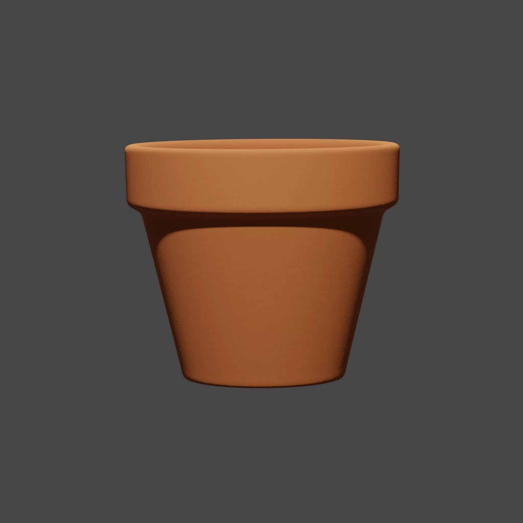 Brown flower pot made out of terracotta Free 3D model_0