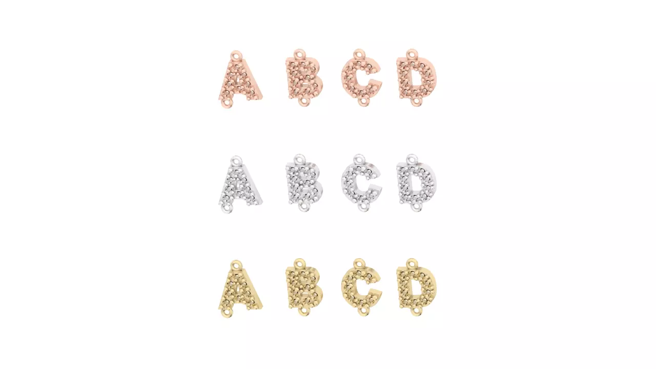 ALPHABET LETTERS NUMBERS CHARMS FOR JEWELRY 3D print model