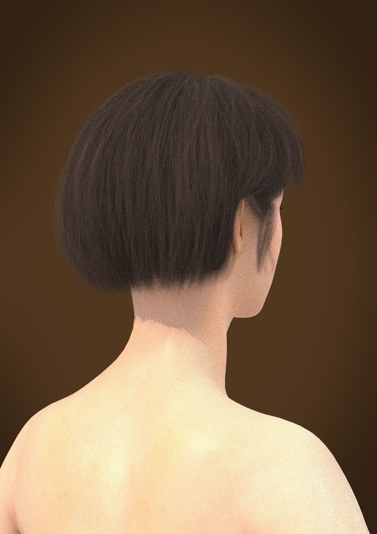 Short hair 037-FV2 for Yuna-FV2 3D model from Clo3D Software 3D model_4