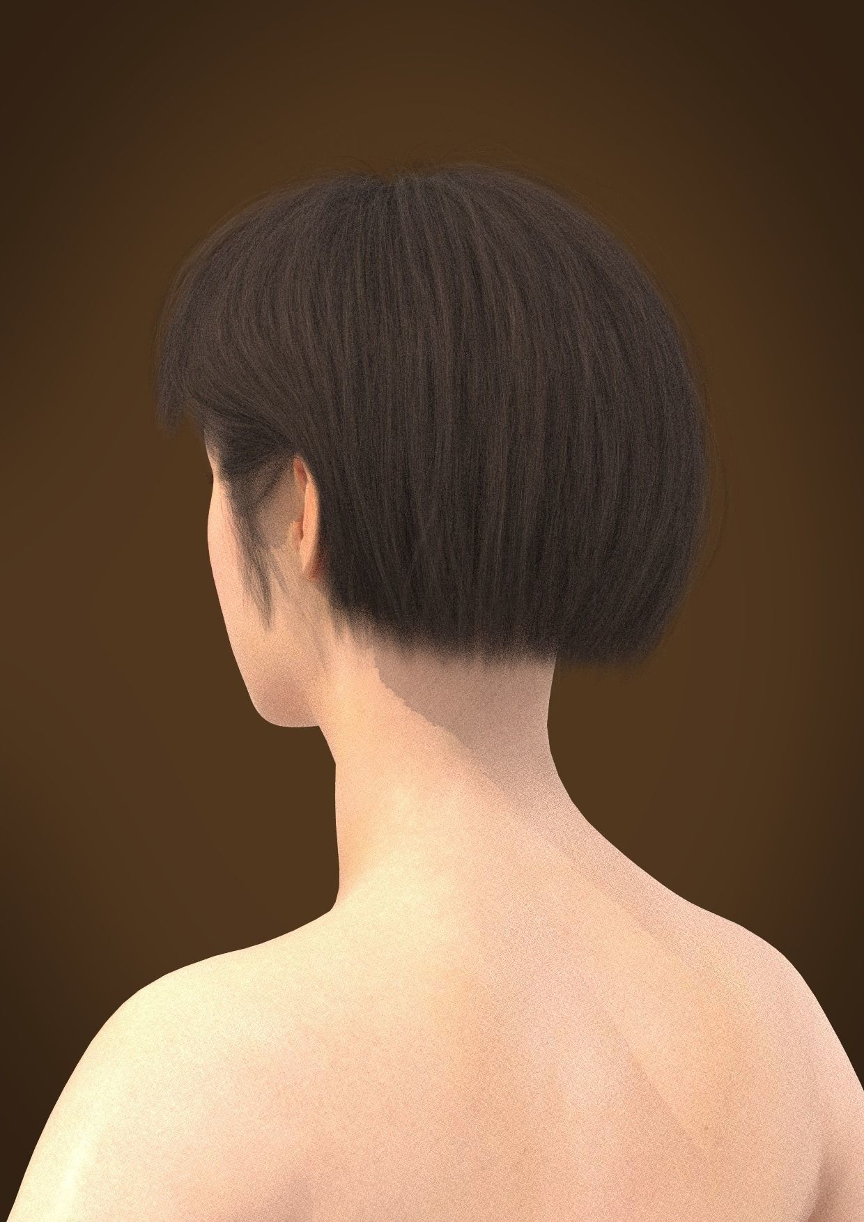 Short hair 037-FV2 for Yuna-FV2 3D model from Clo3D Software 3D model_6