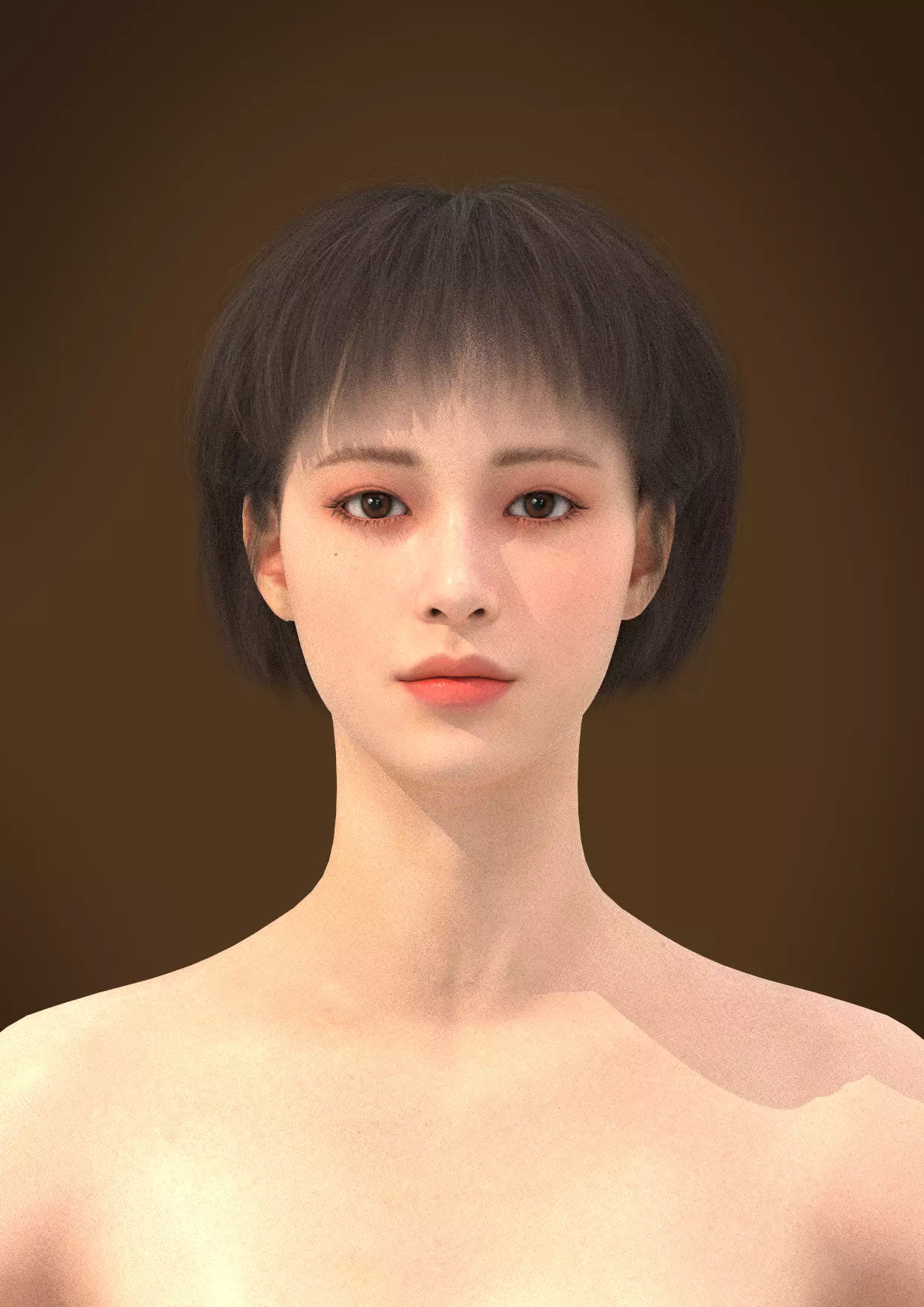 Short hair 037-FV2 for Yuna-FV2 3D model from Clo3D Software 3D model_0