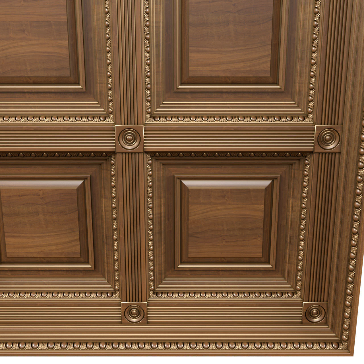Classical coffered ceiling Set 3D model_5