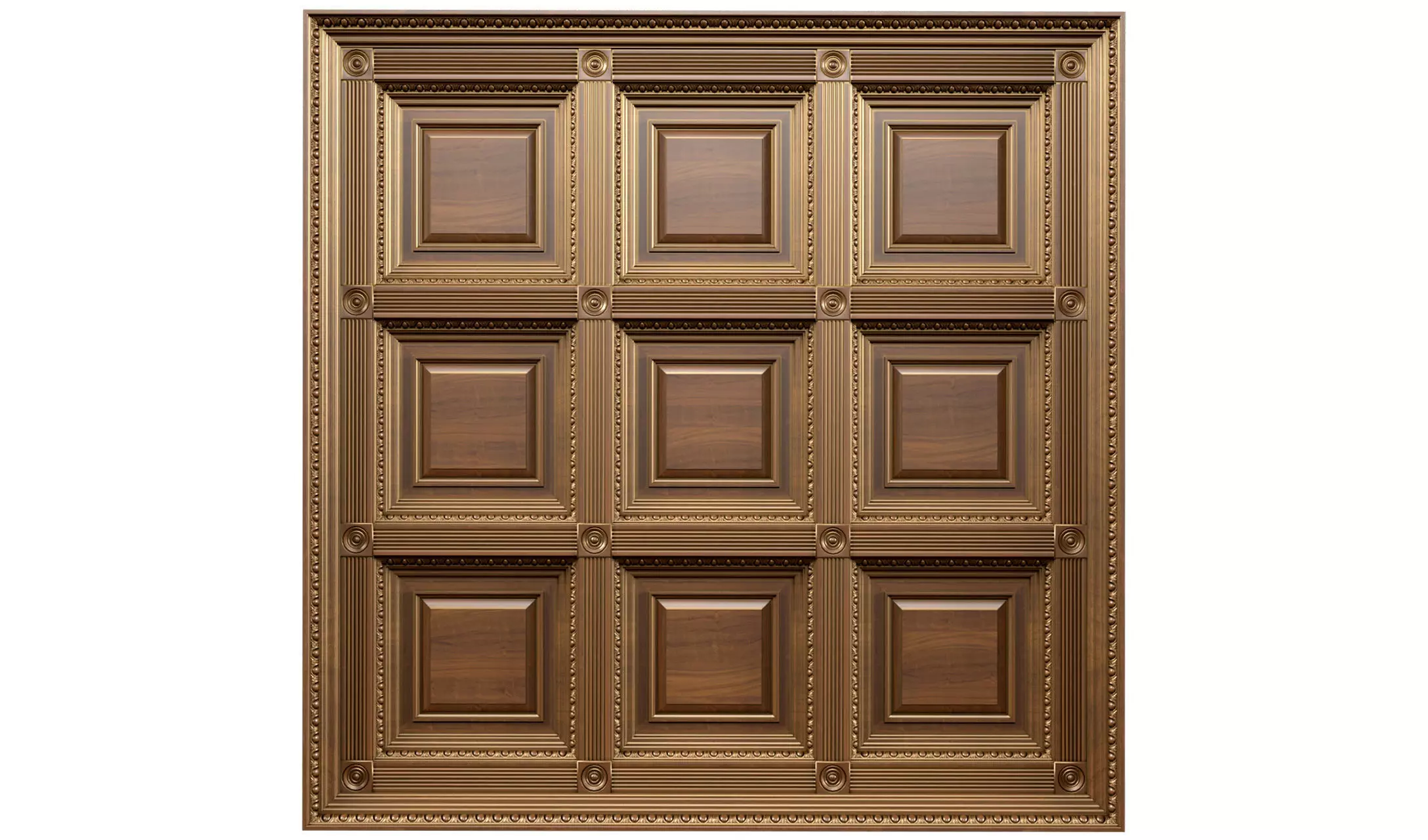 Classical coffered ceiling Set 3D model_0