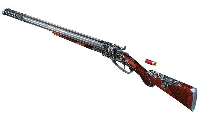 Double Barrel Shotgun 2 Low-poly 3D model