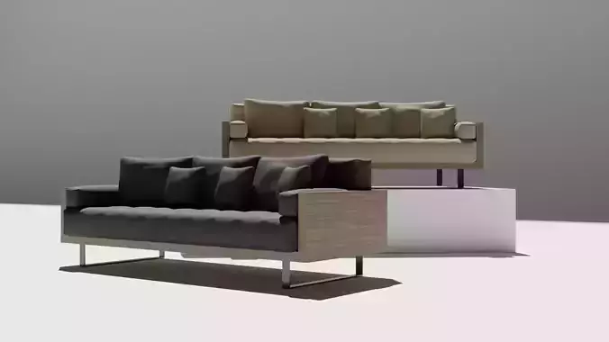 Modern minimalistic sofa 3d model Free 3D model