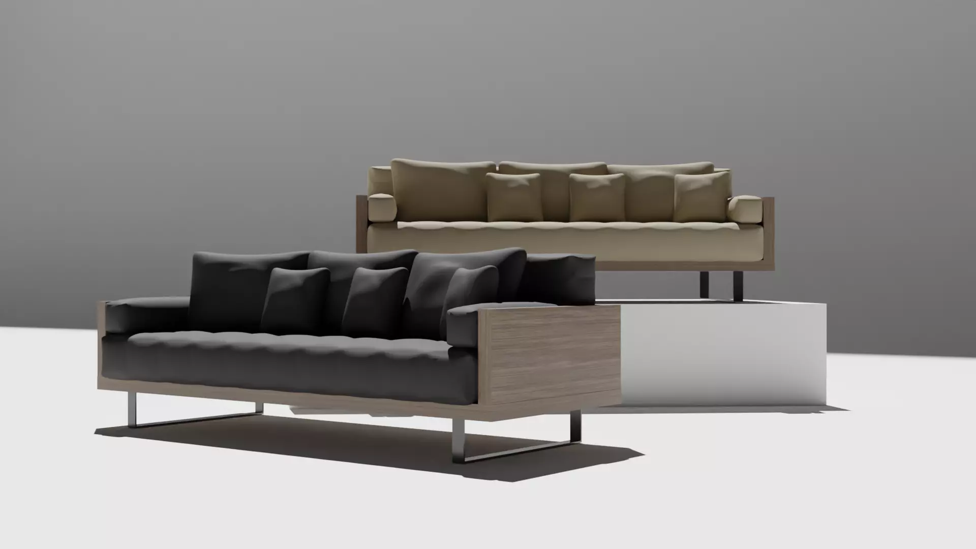 Modern minimalistic sofa 3d model Free 3D model
