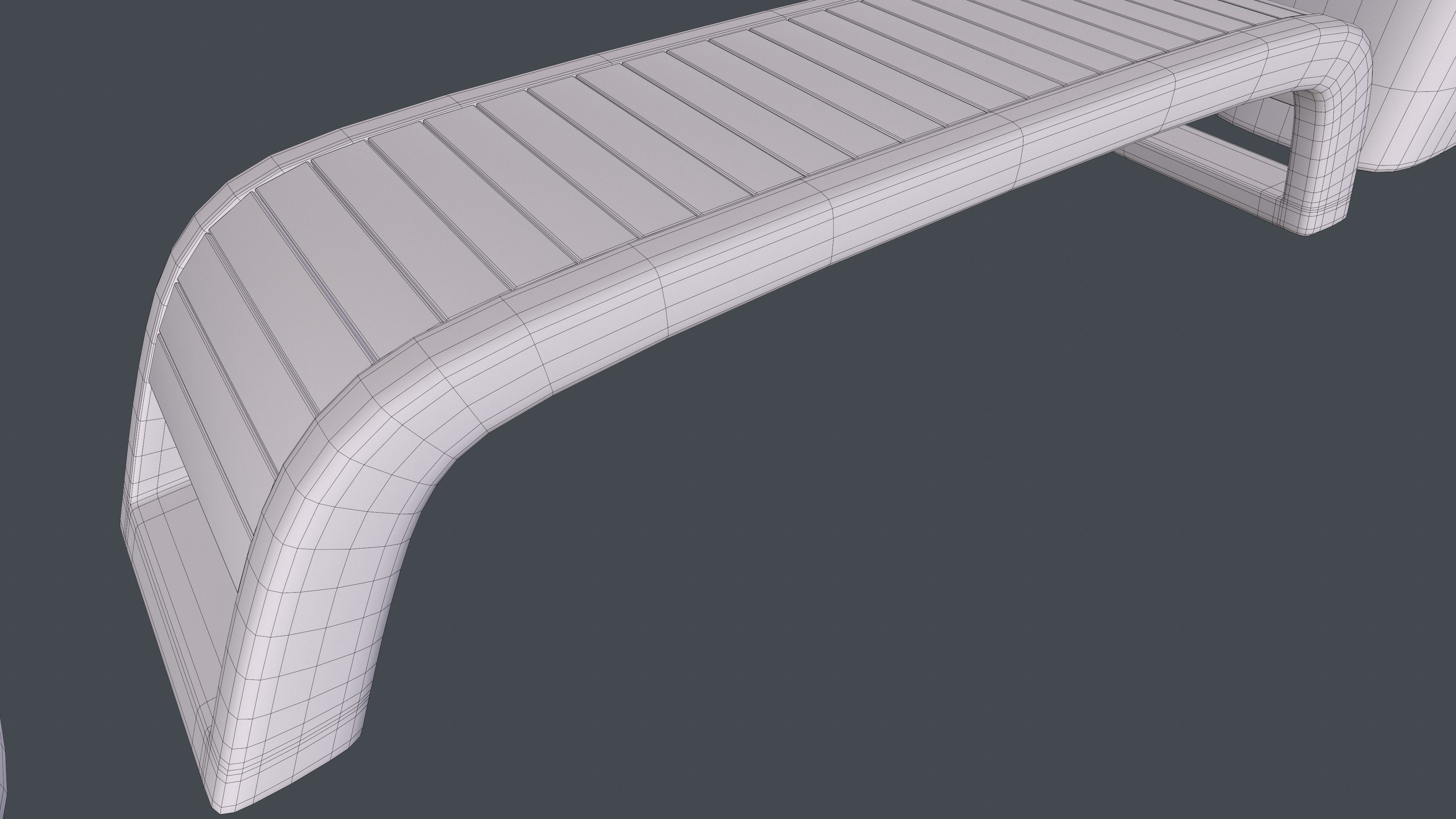 Street bench and urn 3D model_7