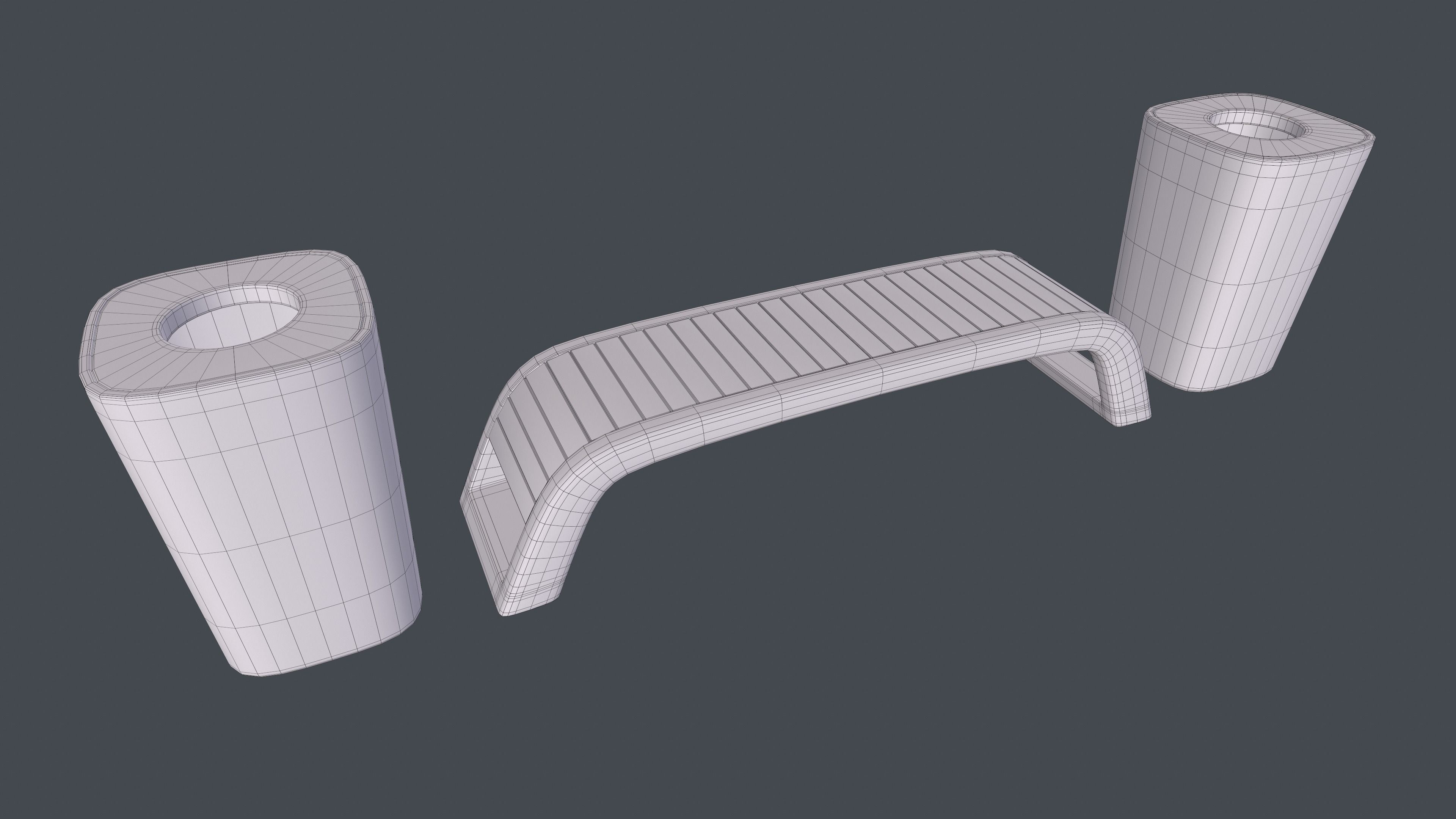 Street bench and urn 3D model_9