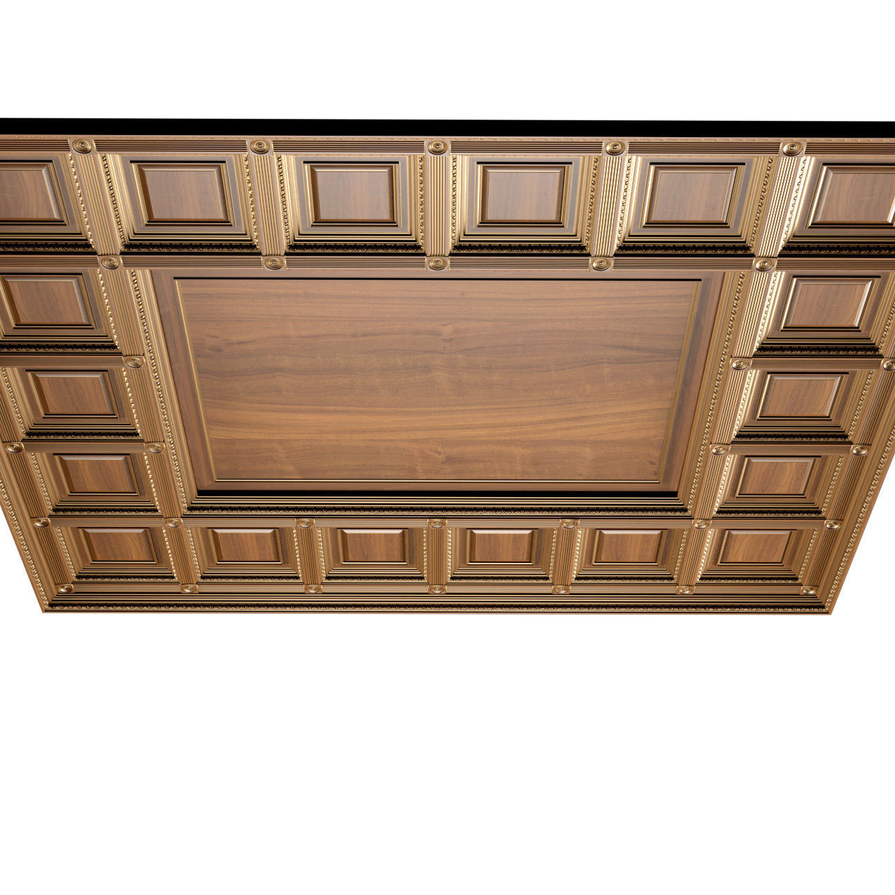 Classical coffered ceiling Set 3D model_2