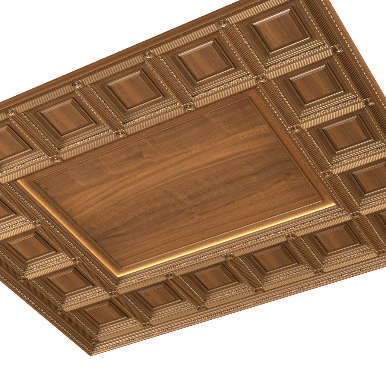 Classical coffered ceiling Set 3D model_1