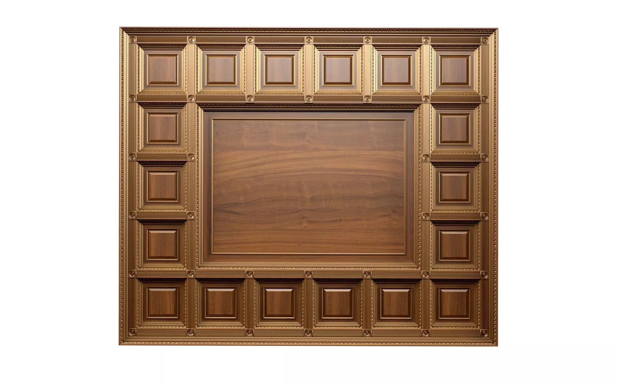 Classical coffered ceiling Set 3D model_0