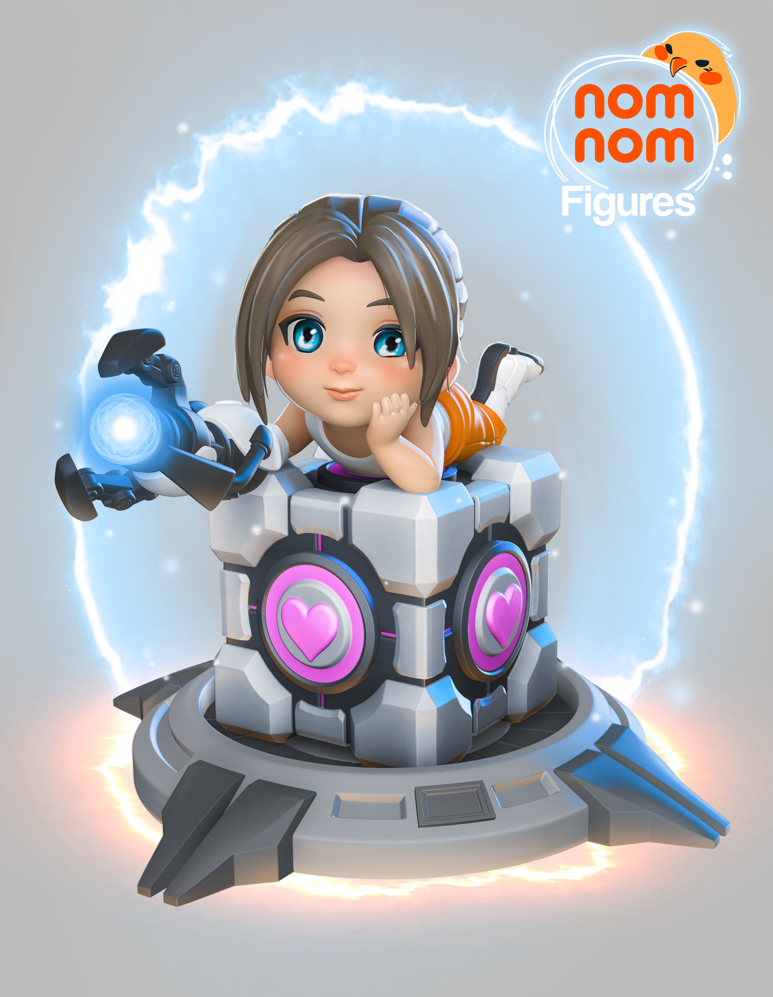 Chibi Chell - Portal 3D print model_1