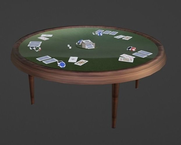 Poker table Low-poly 3D model