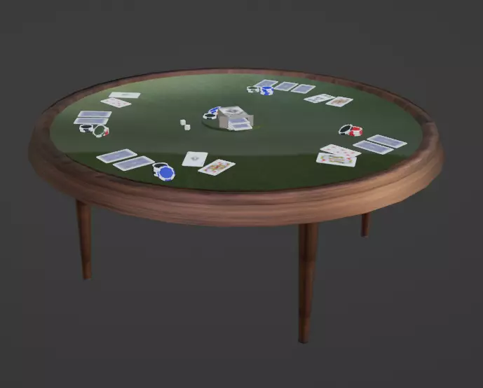 Poker table Low-poly 3D model