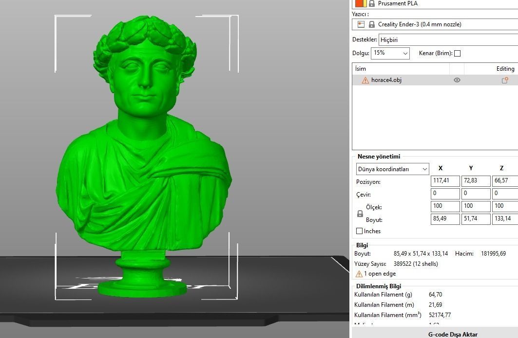 Horace bust 3D print model_12