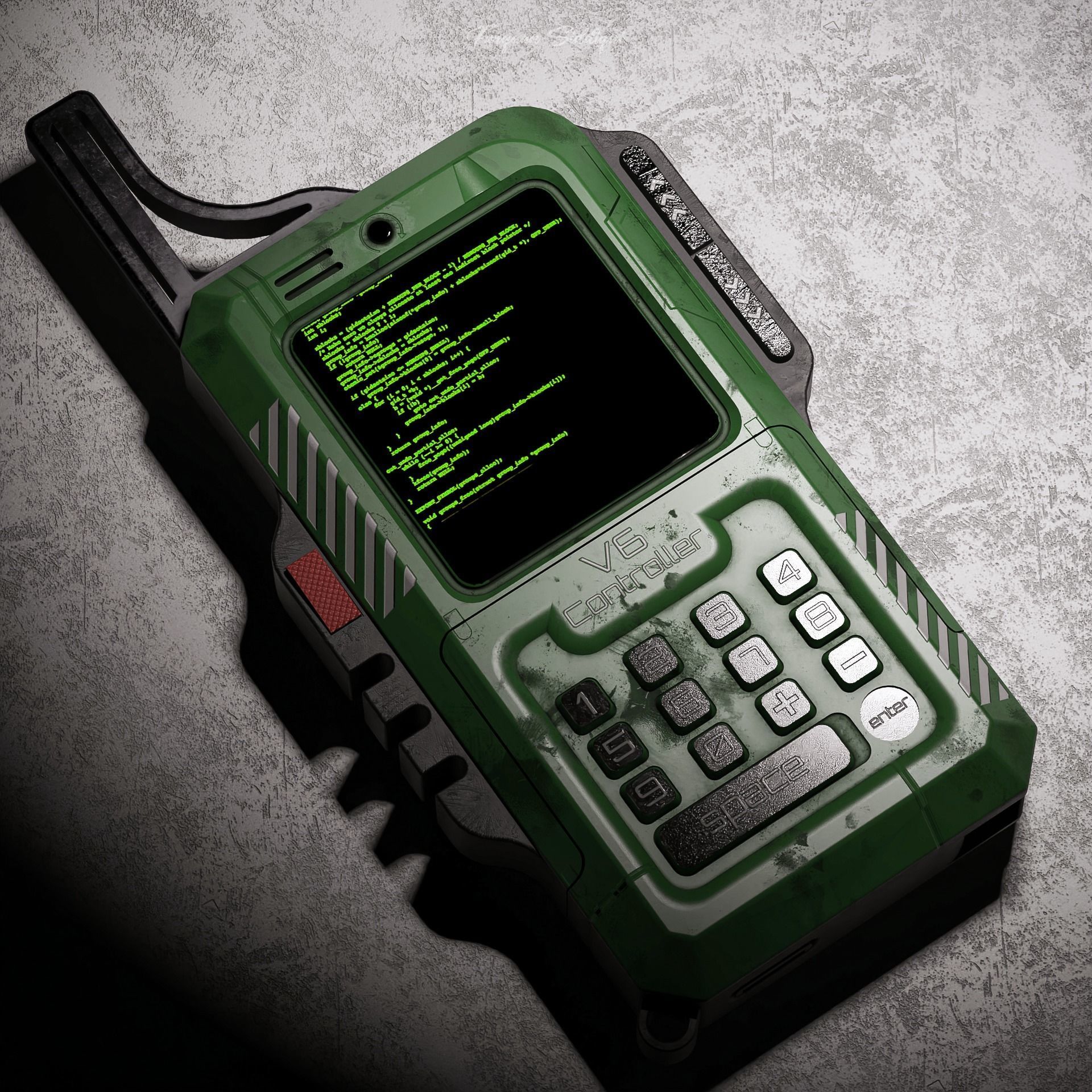 Sci-fi Controller V6 Low-poly 3D model_7