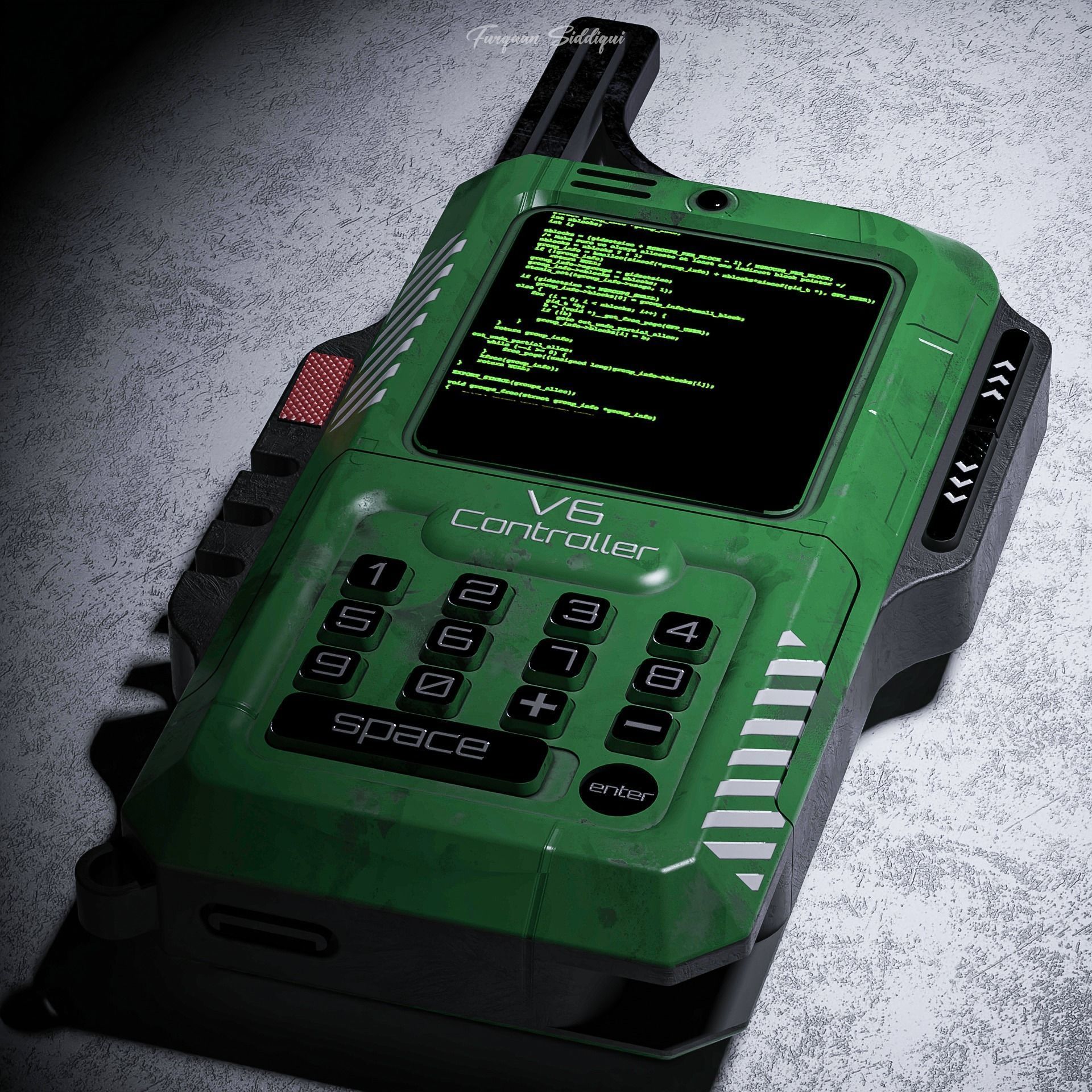 Sci-fi Controller V6 Low-poly 3D model_8