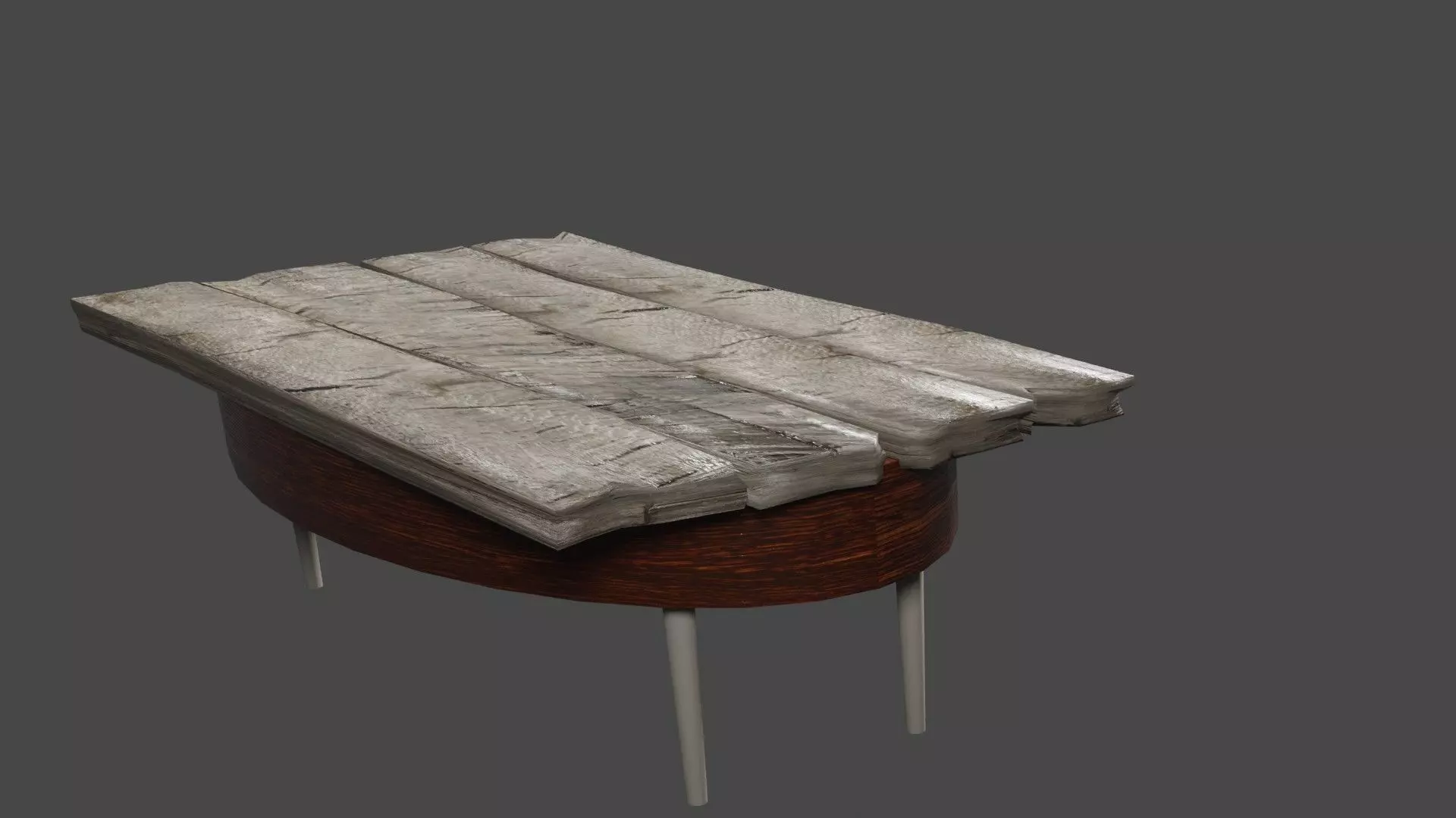Wooden Coffee Table 3D model_0