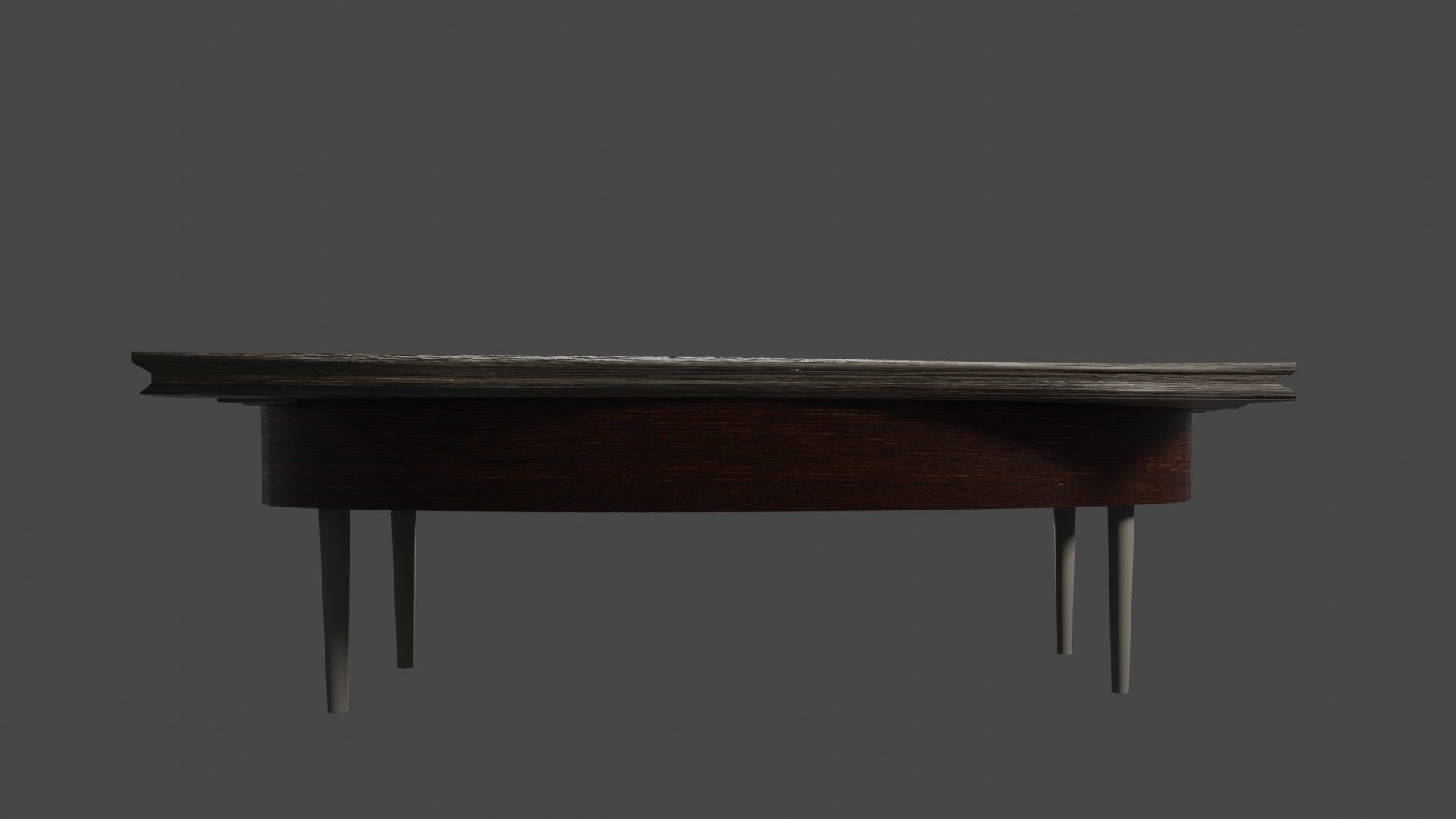 Wooden Coffee Table 3D model_4