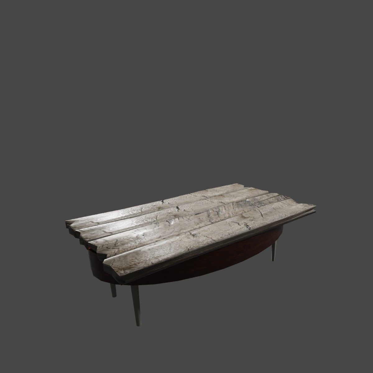 Wooden Coffee Table 3D model_5