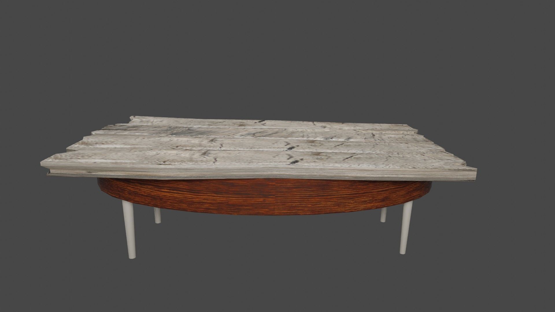 Wooden Coffee Table 3D model_2