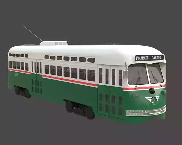 PCC Trolley Car Municipal Retro Railway 3D model