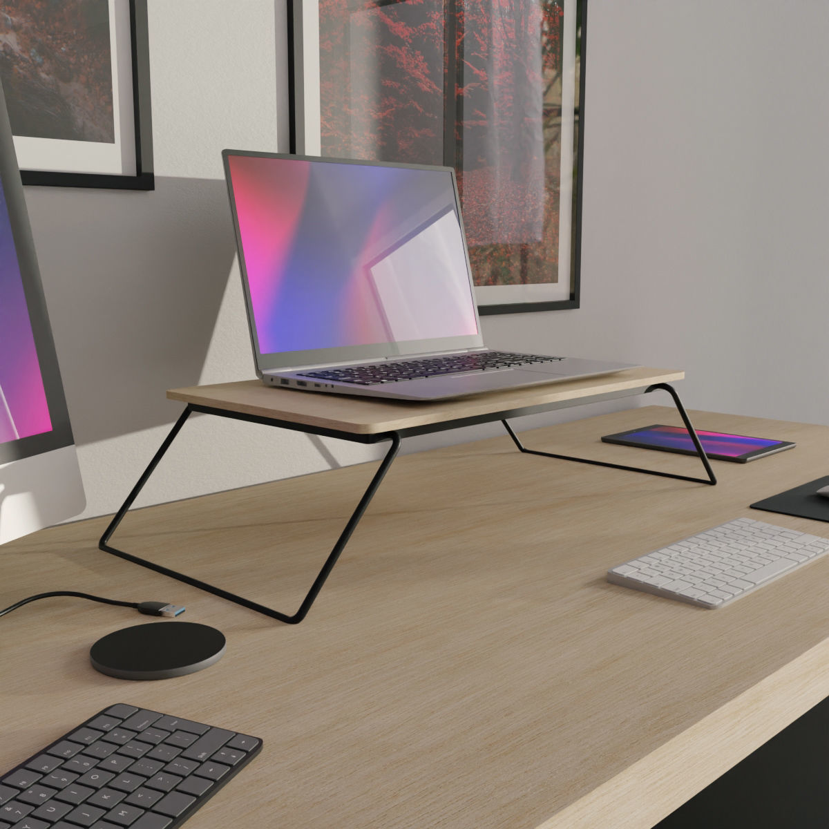 Apple Computer Desk by Nikdox 3D model_4