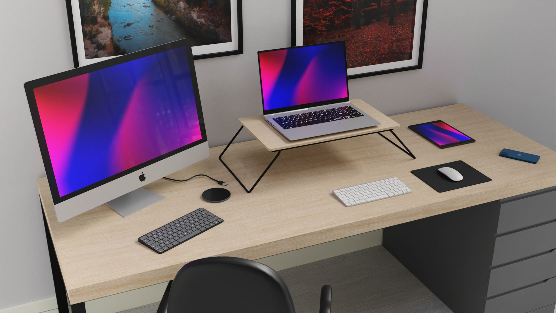 Apple Computer Desk by Nikdox 3D model_10