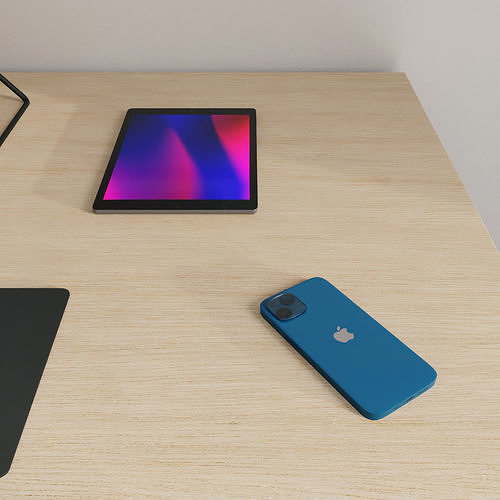 Apple Computer Desk by Nikdox 3D model 6