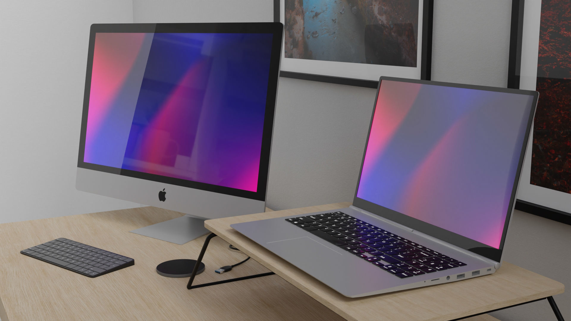 Apple Computer Desk by Nikdox 3D model_8