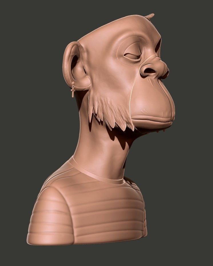 ape nft character1 3D print model 3D print model_5