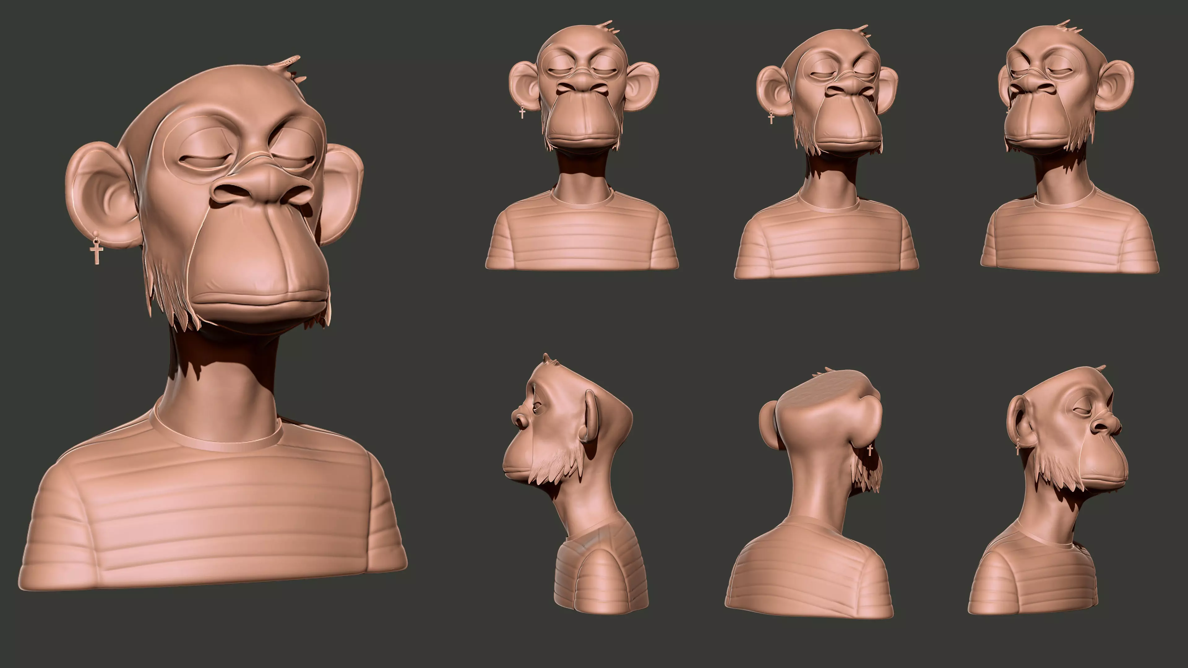 ape nft character1 3D print model 3D print model_0