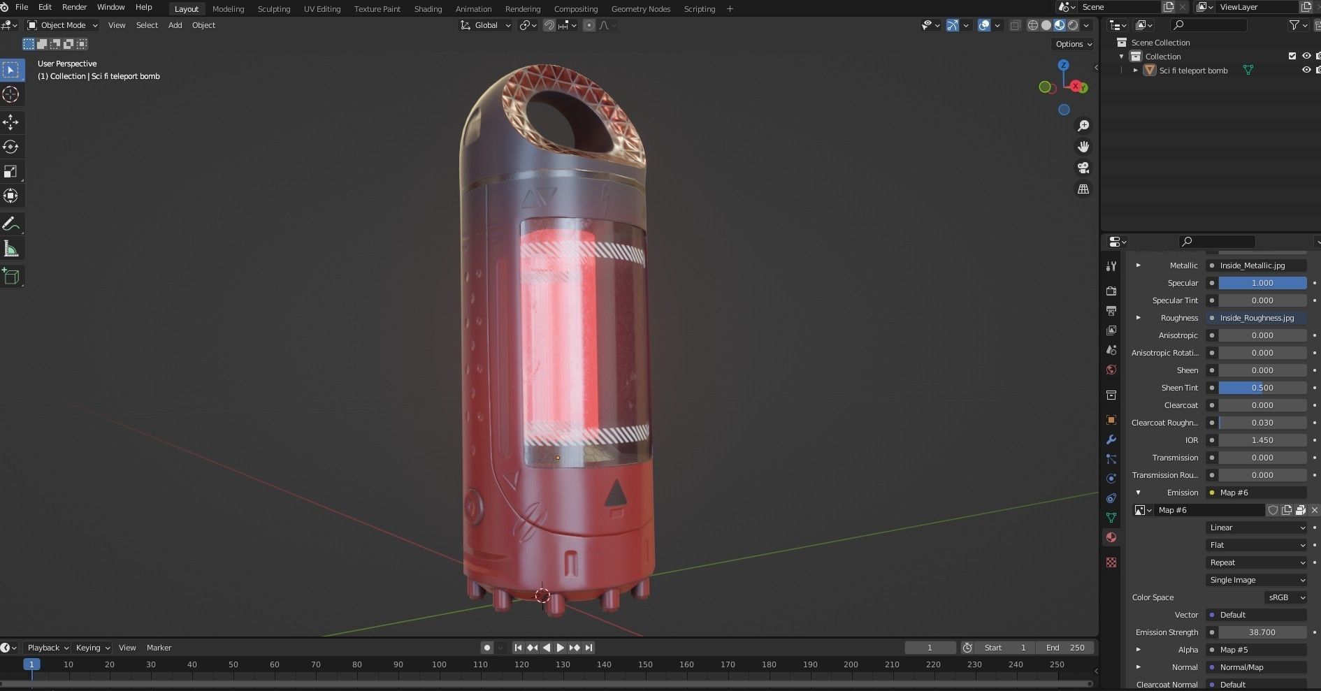 Sci-Fi Teleportation Device Low-poly 3D model_18