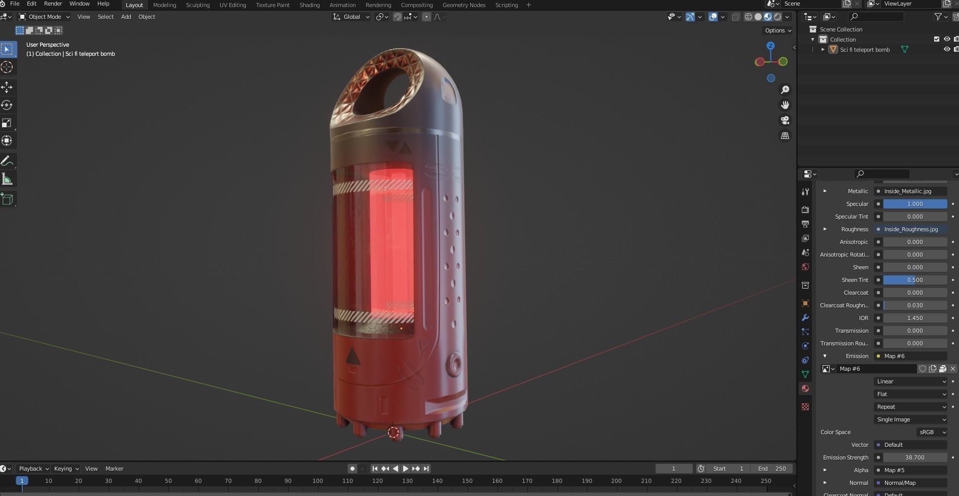 Sci-Fi Teleportation Device Low-poly 3D model_19