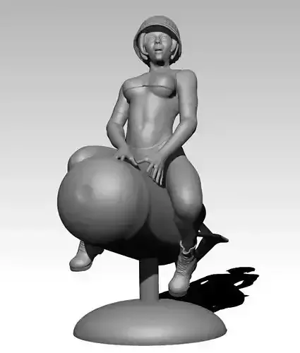 Sexy Bomb Pin-Up Marine Girl 3D print model