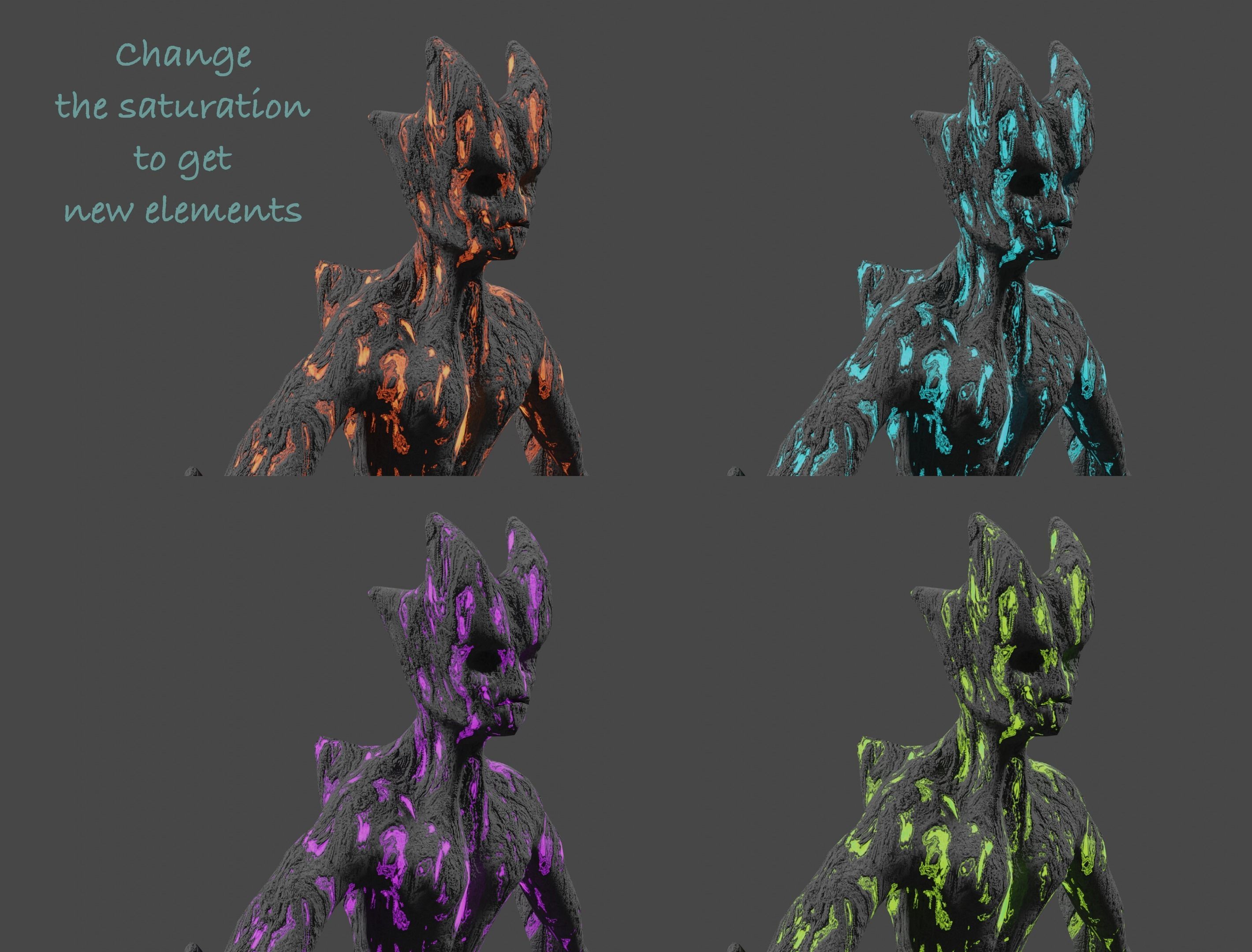 Lava giant guardian low poly Low-poly 3D model_11