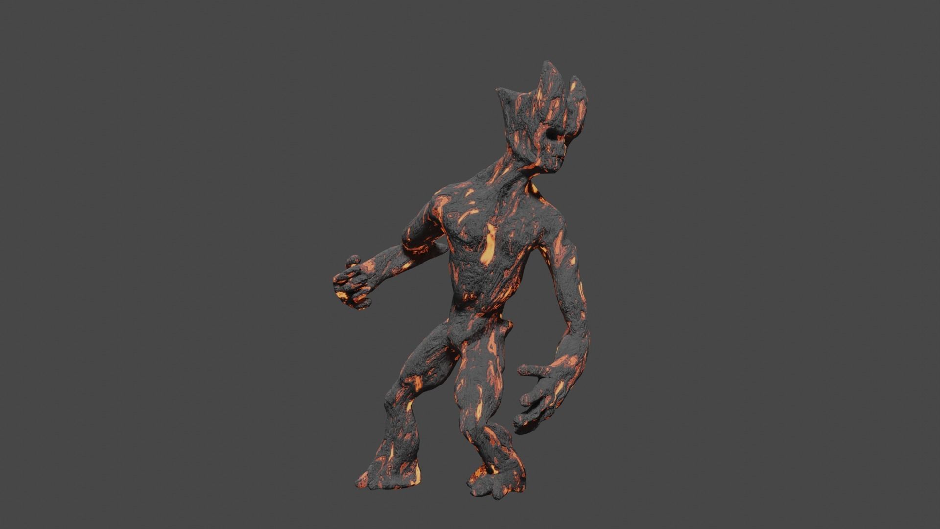 Lava giant guardian low poly Low-poly 3D model_7