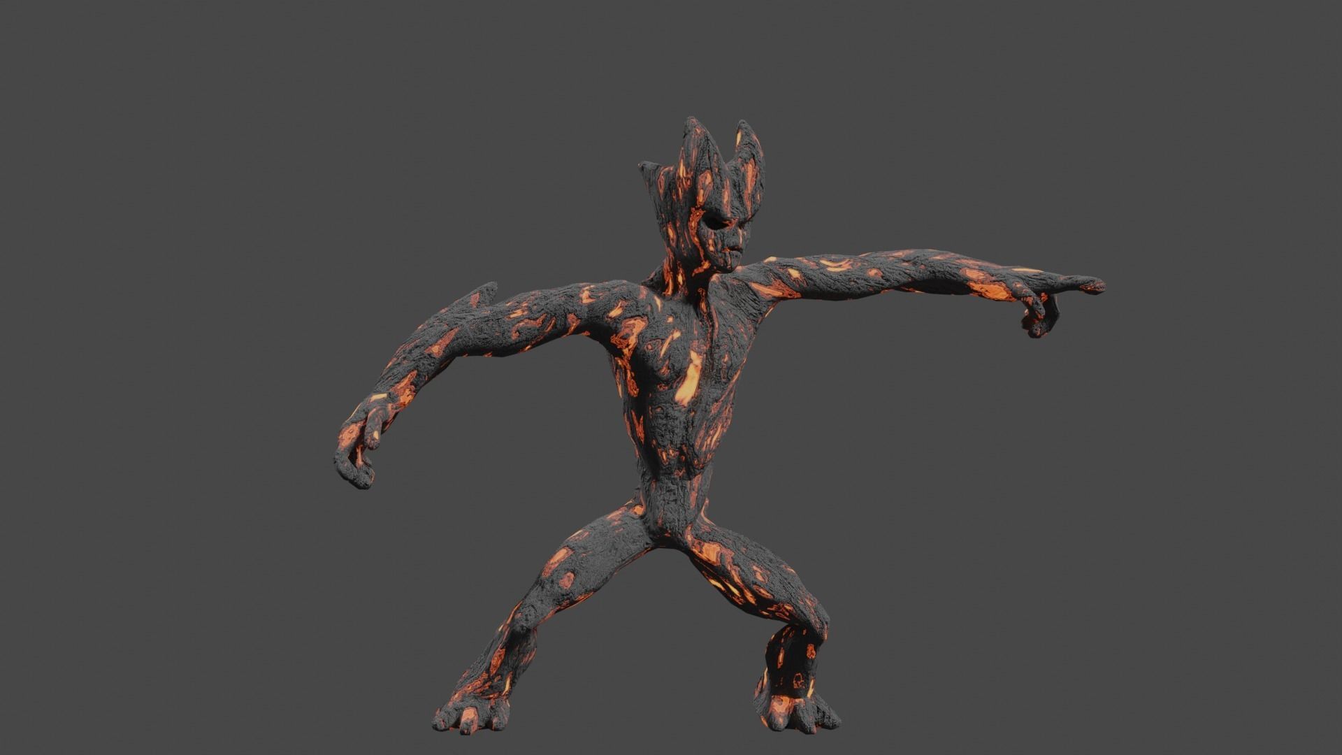 Lava giant guardian low poly Low-poly 3D model_10