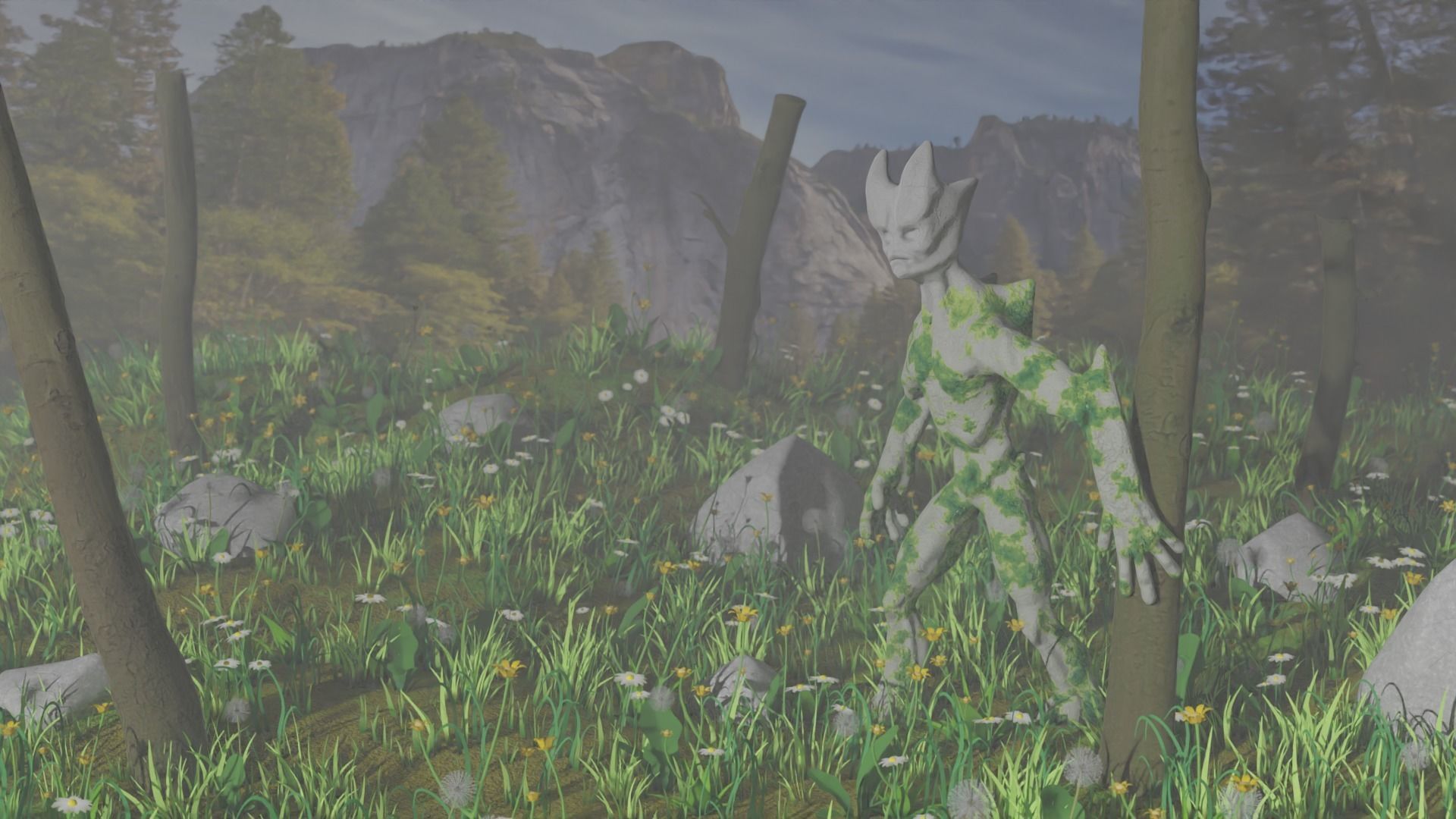 Lava giant guardian low poly Low-poly 3D model_2