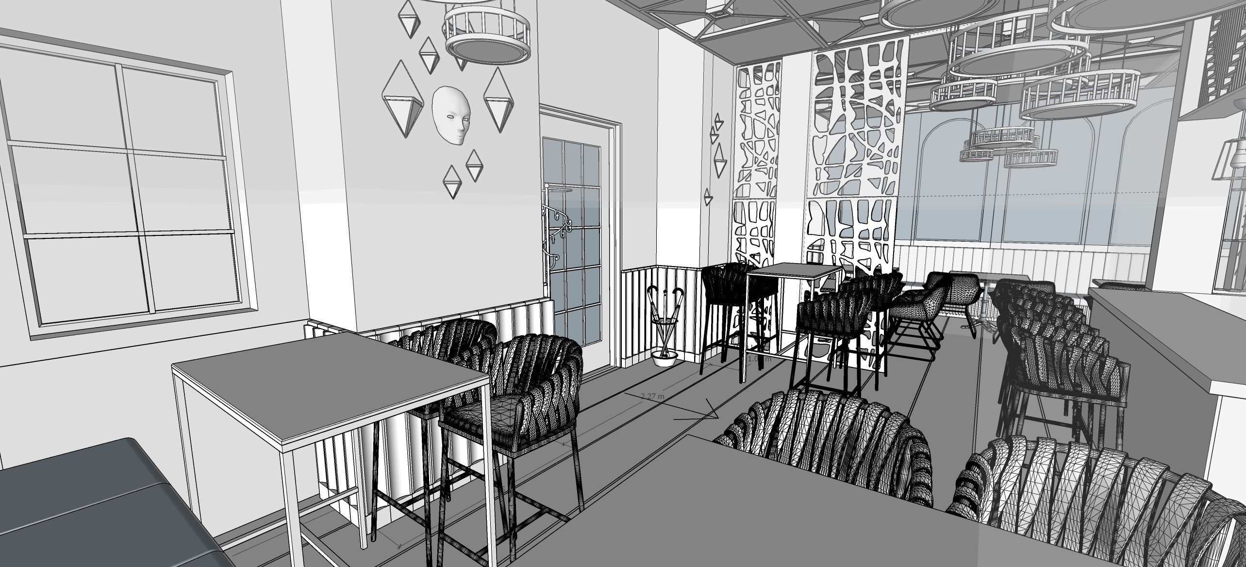 Luxury cafe 3D model_16