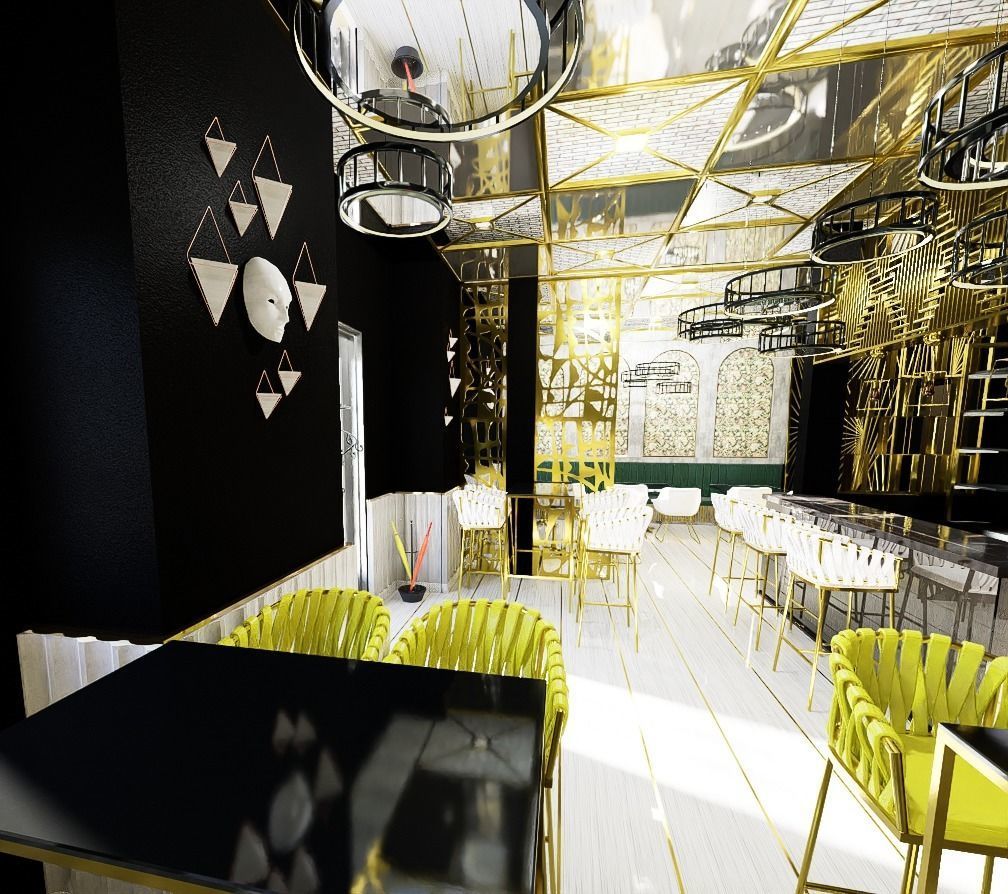 Luxury cafe 3D model_2