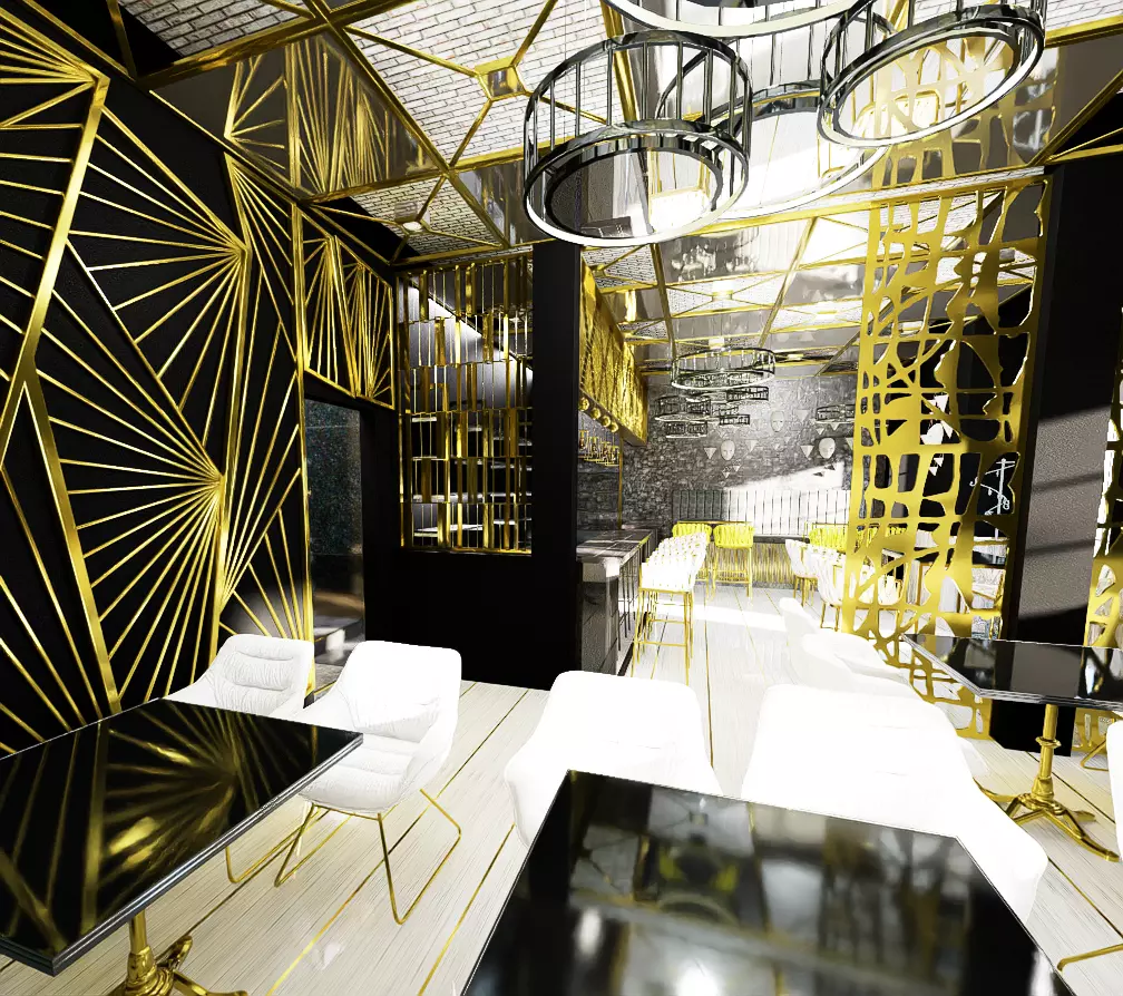 Luxury cafe 3D model_0